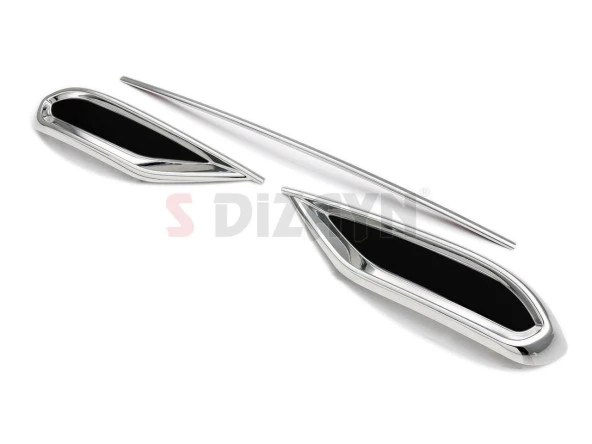 Volkswagen Tiguan Krom için Egzoz Görünümü Difüzör 3 Parça 2020 Üzeri A+Kalite - Resim 3