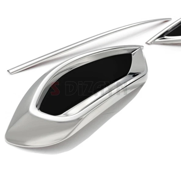 Volkswagen Tiguan Krom için Egzoz Görünümü Difüzör 3 Parça 2020 Üzeri A+Kalite - Resim 4