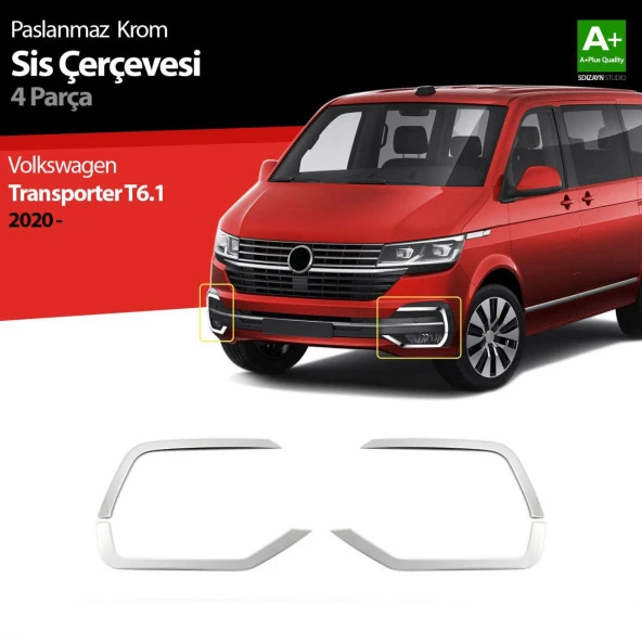 Volkswagen Transporter T6.1 için Krom Sis Farı Çerçevesi 4 Parça. 2020