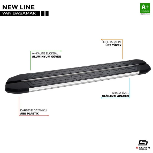 Renault Express Uyumlu Newline Krom Yan Basamak 203 Cm 2021 Üzeri ürün görseli