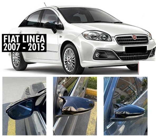 Fiat Linea (2007-2015) için Batman Yarasa Ayna Kapağı (Parlak Siyah)