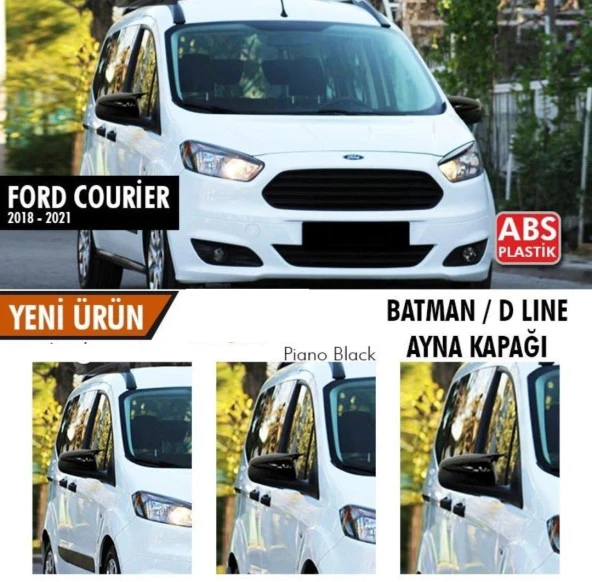 Ford Courier (2018-2021) için Batman Yarasa Ayna Kapağı (Parlak Siyah)