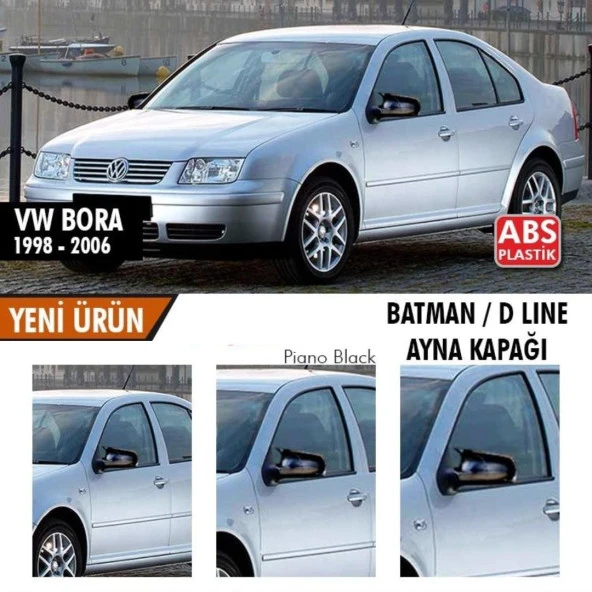 Volkswagen Bora (1998-2006) için Batman Yarasa Ayna Kapağı (Parlak Siyah)