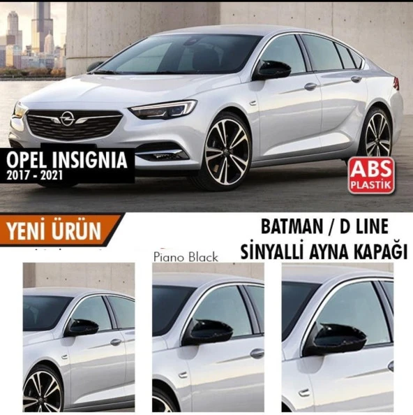 Opel Insignia (2017-2012) için Batman Yarasa Ayna Kapağı (Parlak Siyah)