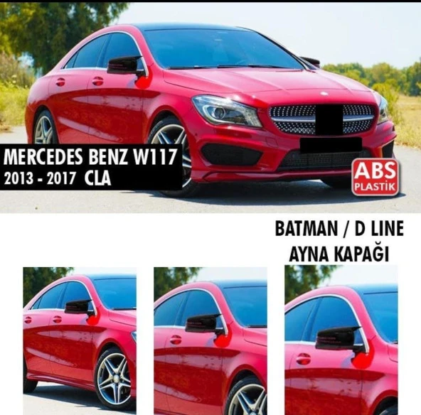 Mercedes Cla Serisi için W117 (2013-2017) Batman Ayna Kapağı (Parlak Siyah)