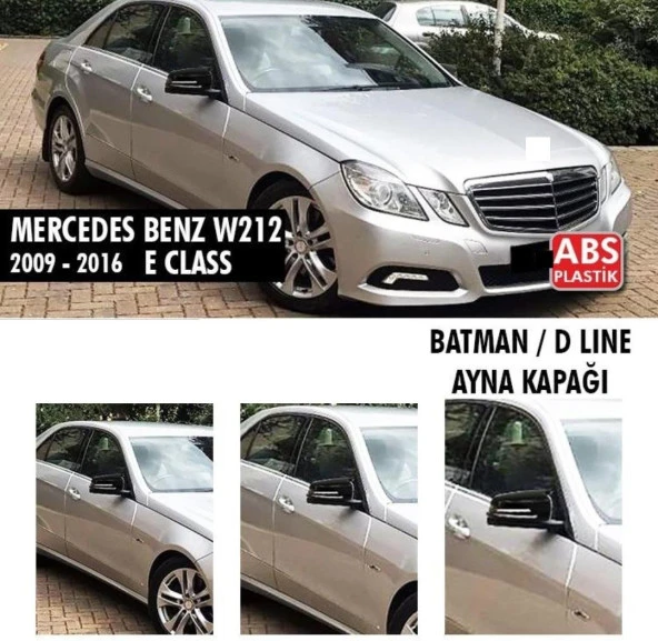 Mercedes E Serisi için W212 (2009-2016) Batman Yarasa Ayna Kapağı (Parlak Siyah)