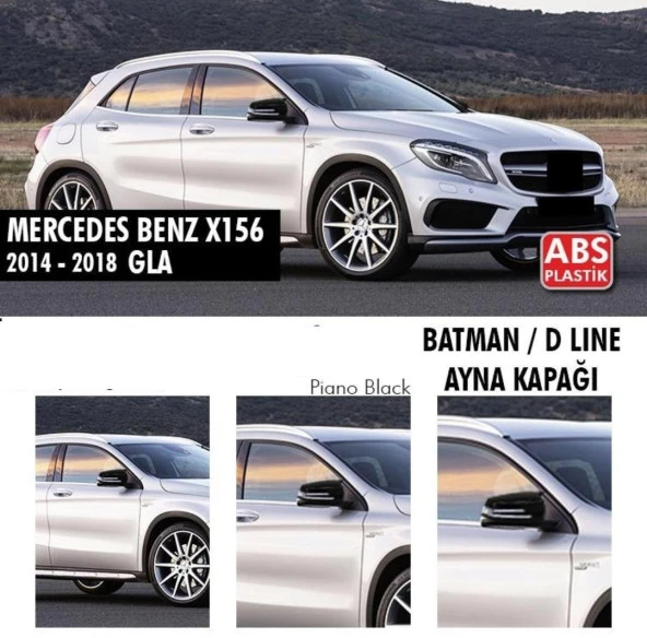 Mercedes Gla Serisi için X156 (2014-2018) Batman Yarasa Ayna Kapağı (Parlak Siyah)