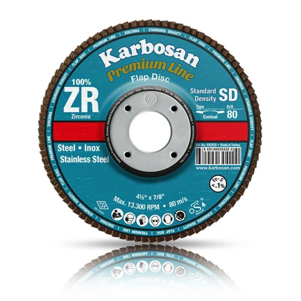 Karbosan Zirkonyum Flap Disk 115 x 22.23 - 40 Kum