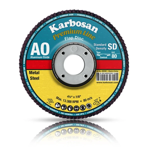 Karbosan Alüminyum Oksit Flap Disk 180 x 22.23 - 40 Kum
