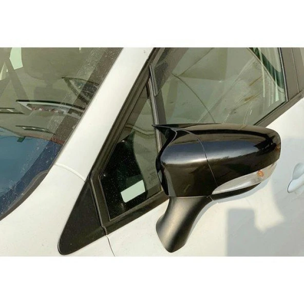 Renault Clio 4 için (2012-2017) Yarasa Ayna Kapağı (Parlak Siyah)