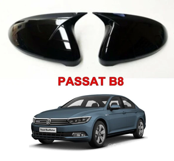 N Passat B8 için (2015-2020) Batman Yarasa Ayna Kapağı (Piano Black)
