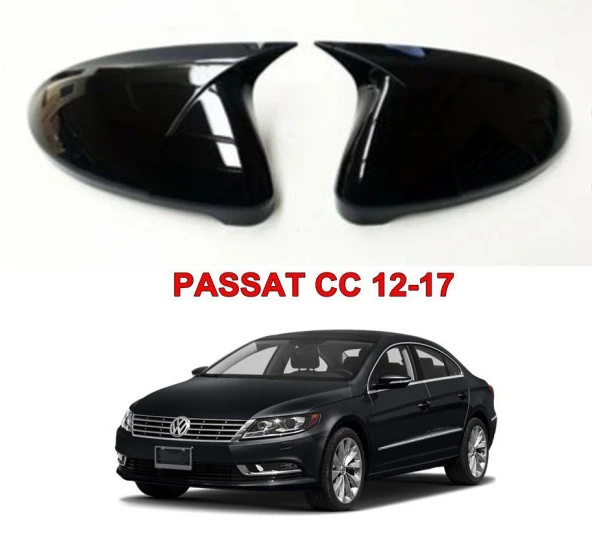 Volkswagen Passat CC için Batman Yarasa Ayna Kapağı (Parlak Siyah)