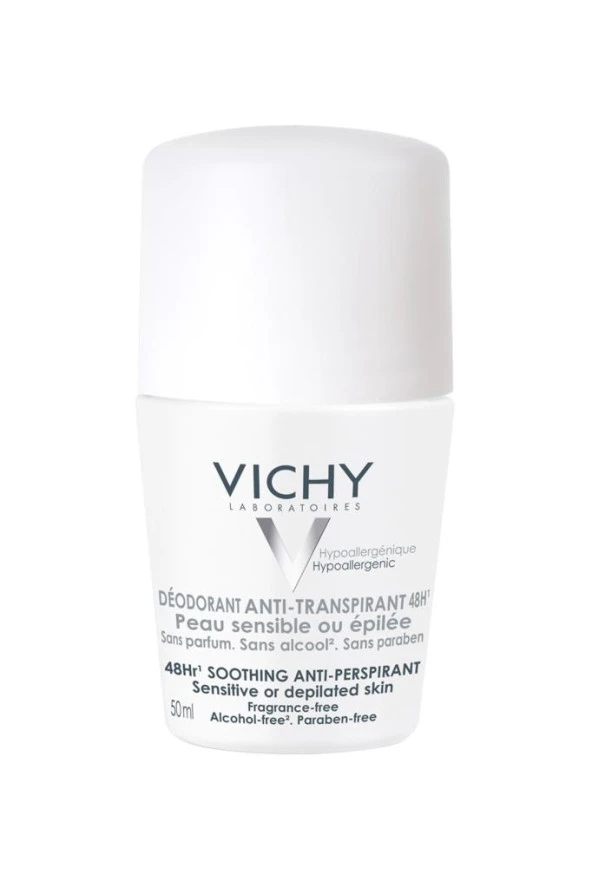 Vichy Deodorant Hassas ve Epilasyon Yapılmış Ciltler için 48 Saat Etkili Roll-On 50 ml