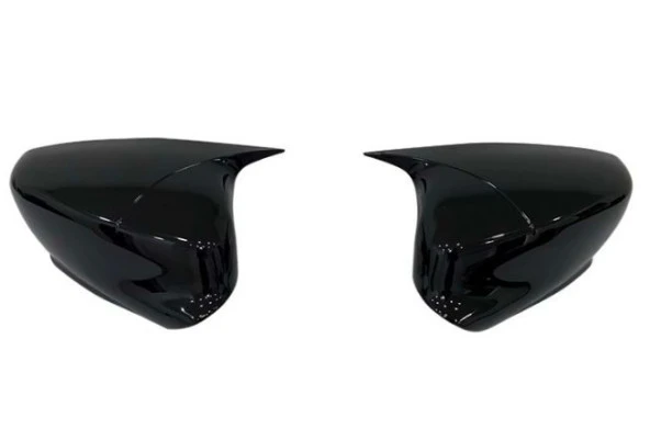 Peugeot 301 2012 için Sonrası Batman Yarasa Ayna Kapağı (Piano Black)