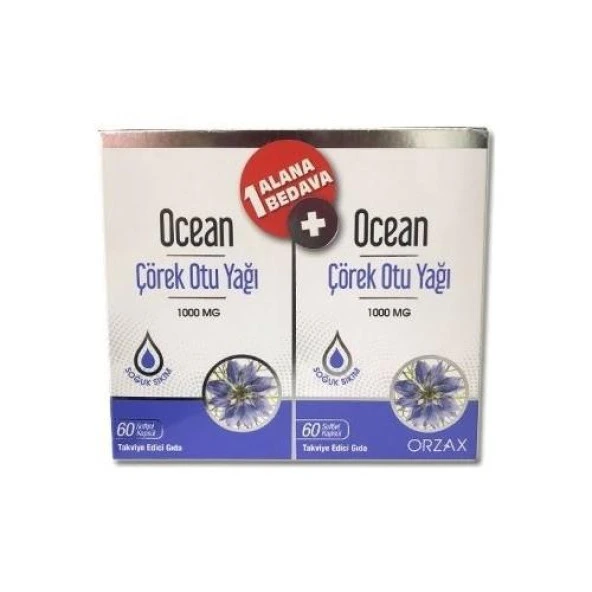 Ocean Çörek Otu Yağı 1000 mg 60 Kapsül - 1+1 Kofre Paket