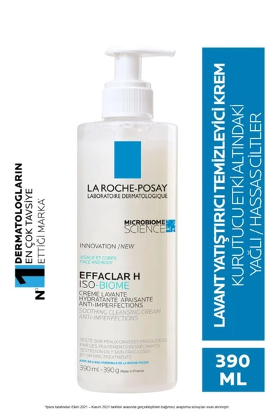 La Roche Posay Effaclar H Isobiome Lavant Yatıştırıcı Ve Temizleyici Krem 390 ml