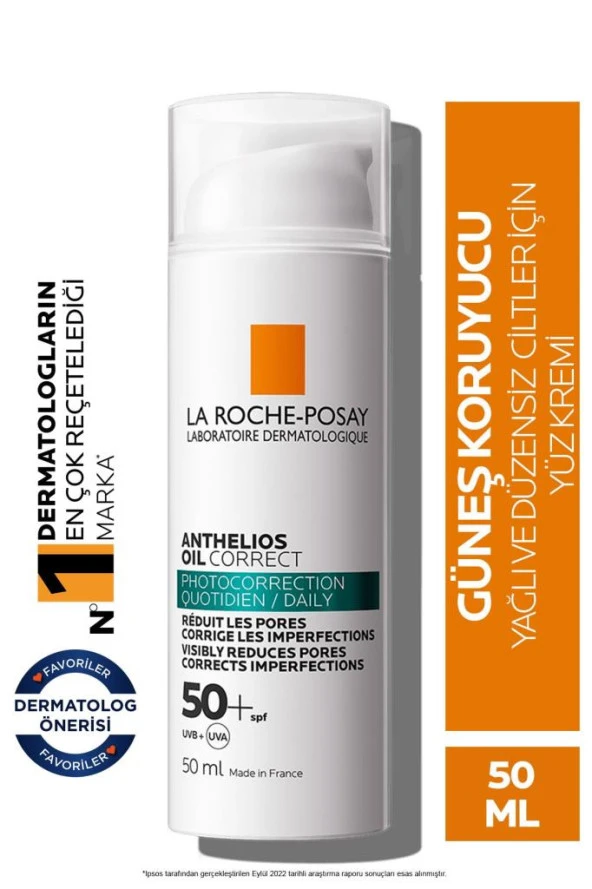 La Roche Posay Anthelios Oil Correct Spf+50 Yağlı Ve Akneye Eğilimli Ciltler Için Yüz Güneş Kremi