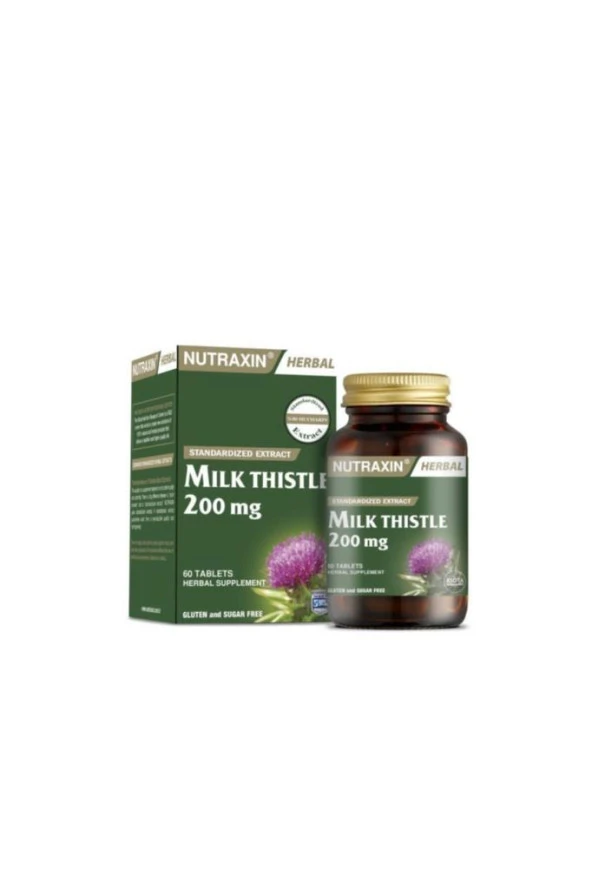 Nutraxin Milk Thistle - Deve Dikeni Gıda Takviyesi 200 Mg 60 Tablet
