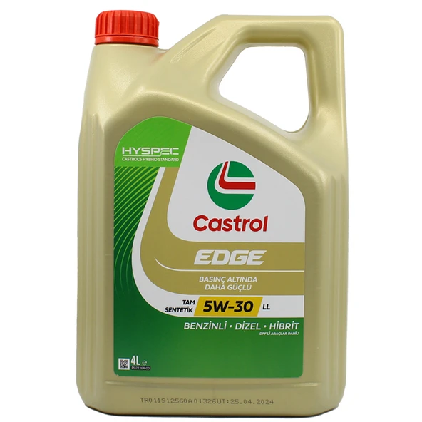 Castrol Edge Titanium 5W-30 LL 4 Lt Tam Sentetik Motor Yağı