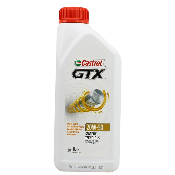 Castrol GTX 20W-50 1 Litre Sentetik Motor Yağı