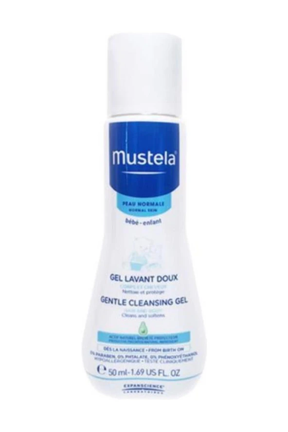 Mustela Gentle Cleansing Gel 50ml - Saç ve Vücut Şampuanı (seyahat boy)