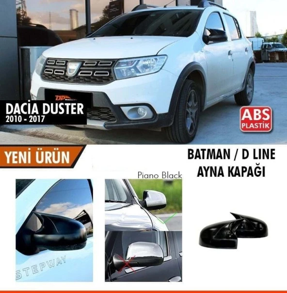 Dacia Duster 1 için Fl Batman Ayna Kapağı Piano Black / 2010-2017