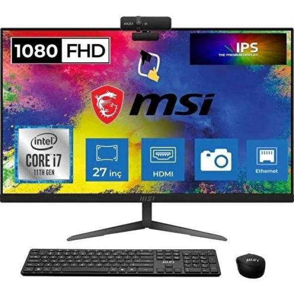 Msı Modern AM271 11M-01704TR Intel Core I7 1165G7 32GB 512GB SSD Windows 11 Home 27" Fhd IPS All In One Bilgisayar Snertech