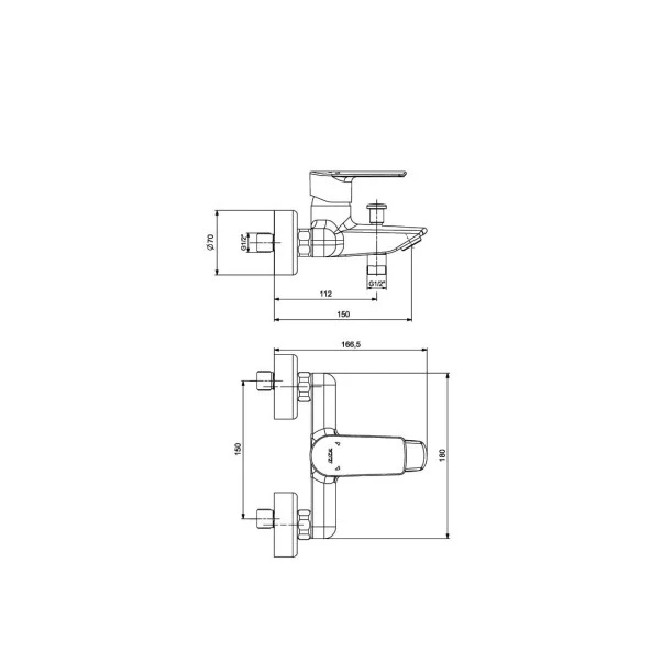ECA Lia Banyo Bataryası Krom 102102888 ürün görseli 1