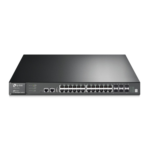 TP-LINK T3700G-28TQ JetStream 28 Port Gigabit Stackable L3 Yönetilebilir Switch