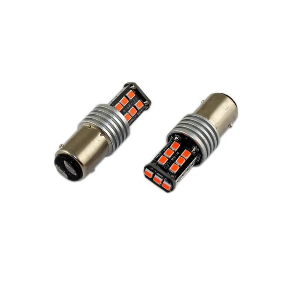 LED Ampul Çift için Duy Şaşı Tırnak Çakarlı Kırmızı 2Li 12V / Laam633-1
