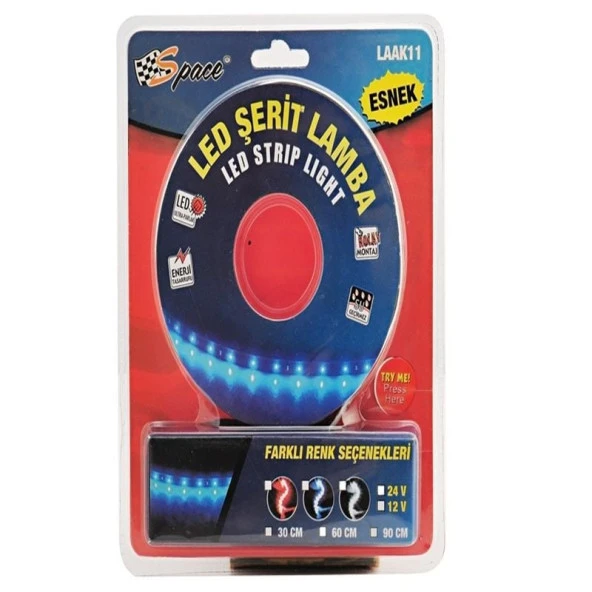 Ledli Şerit Lamba için 12V Mavi 60Cm / Laak11-8