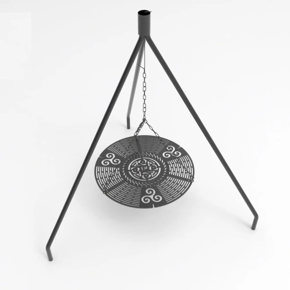 Üç ayaklı Zincirli Izgara Grill Portatif 60cm Çapında