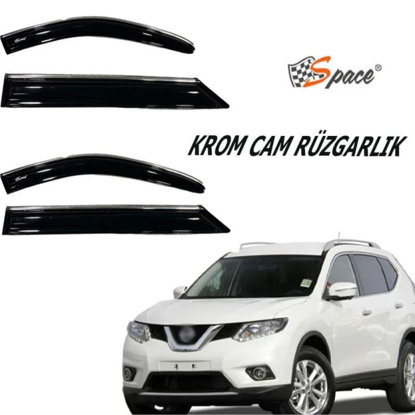 Krom Cam Rüzgarlığı Nissan X-Trail 2014-2020 için / Caru402