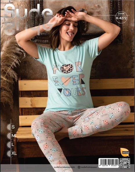 Sude K-4272 Modal Kısa Kol Kadın Pijama Takımı