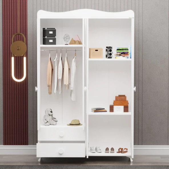 Garaj Home Yıldız 4 Kapaklı 2 Çekmeceli Dolap - Uykucu - Resim 2