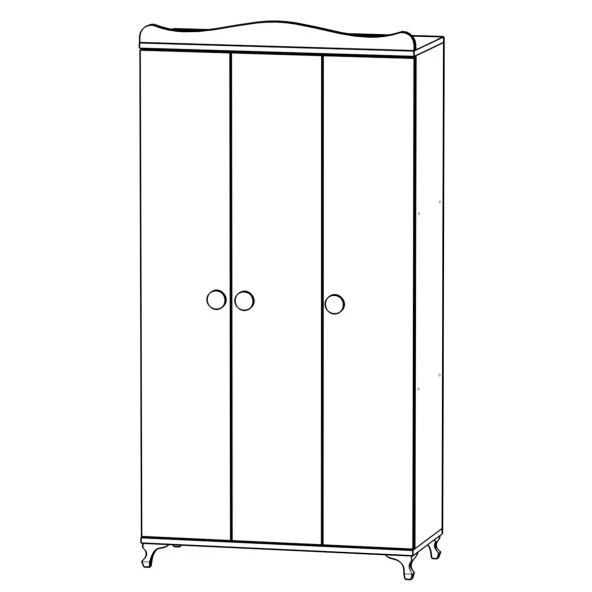 Garaj Home Yıldız 3 Kapaklı Dolap - Uykucu - 4