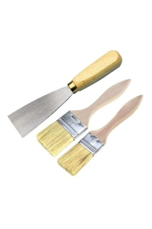 spatulalı 3 parça profesyonel Kestirme Fırça Seti
