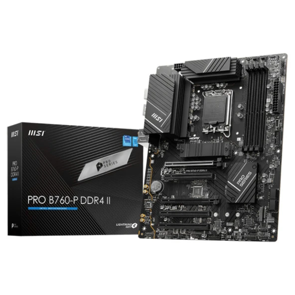 MSI PRO B760-P II B760 DDR4 Vga GLan 2.5G ATX HD DP US3 M2 TYP-C 1700p Anakart