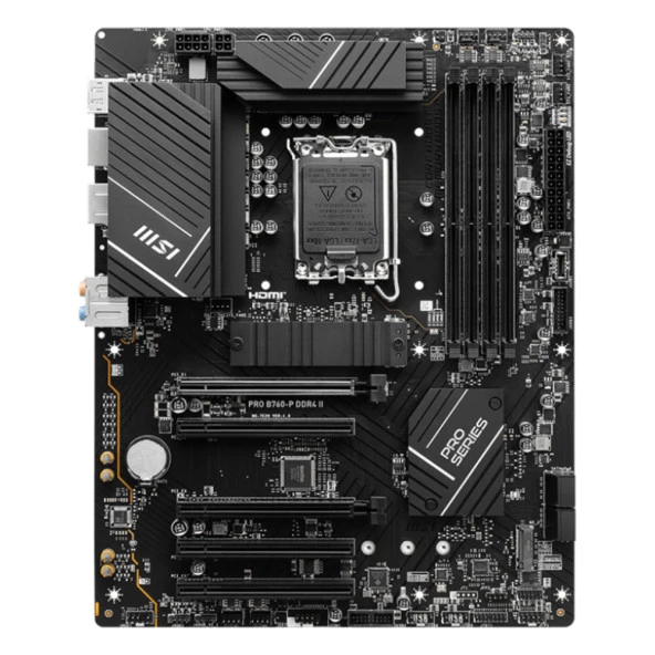 MSI PRO B760-P II B760 DDR4 Vga GLan 2.5G ATX HD DP US3 M2 TYP-C 1700p Anakart - 2