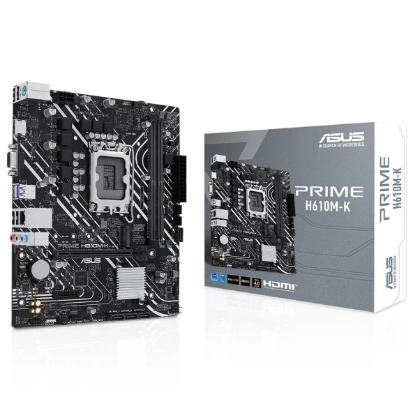 ASUS PRIME H610M-K H610 DDR5 Vga GLan mATX HDMI M2 USB3 RGB 1700p Anakart