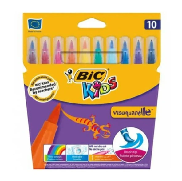 Bic Visaquarelle Fırça Uçlu Keçeli Kalem 10Lu