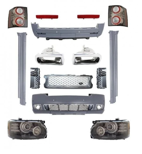 AUTOGP RR vogue L322 autobiography makyajlı dönüşüm body kit tampon seti 2010 /2012 - Resim 2