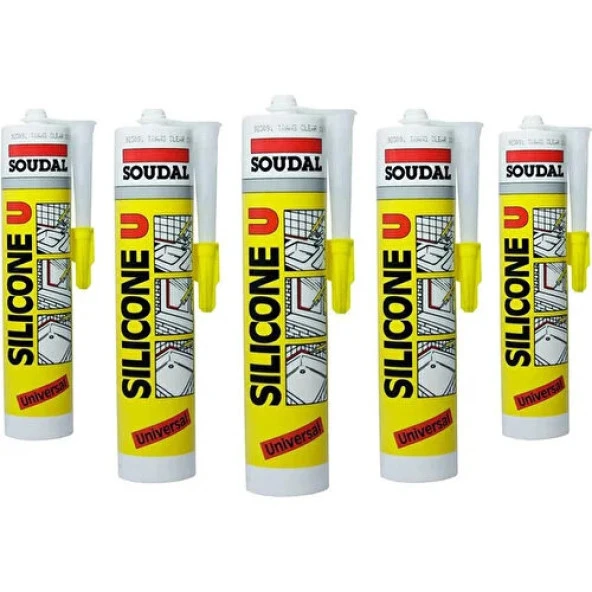 5 ADET SOUDAL ŞEFFAF SİLİKON 280 GR