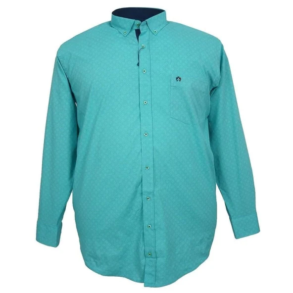 Büyük Beden Likralı Mevsimlik Gömlek Yeşil