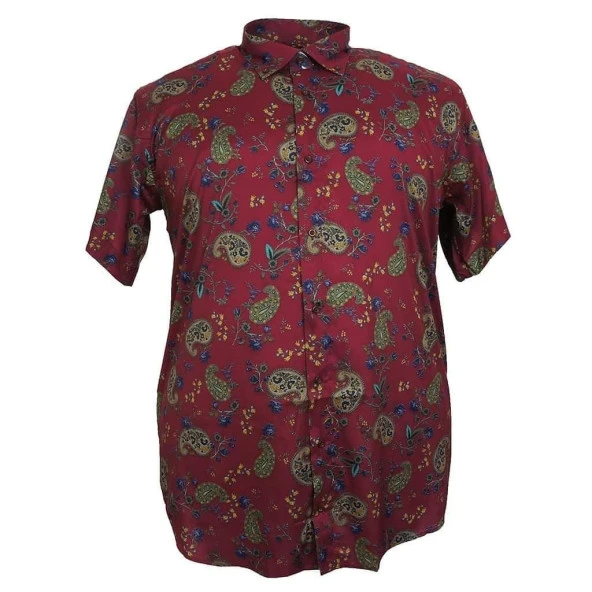 Büyük Beden Erkek Gömlek Likralı Kısa Kol