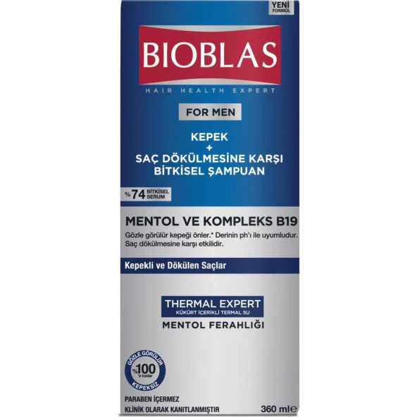 Bioblas Şampuan 360ml Men Kepek+Saç Dökülmesine Karşı