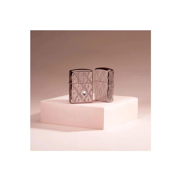 Zippo Çakmak 49702 Armor Geometric Diamond Pattern Design - 2