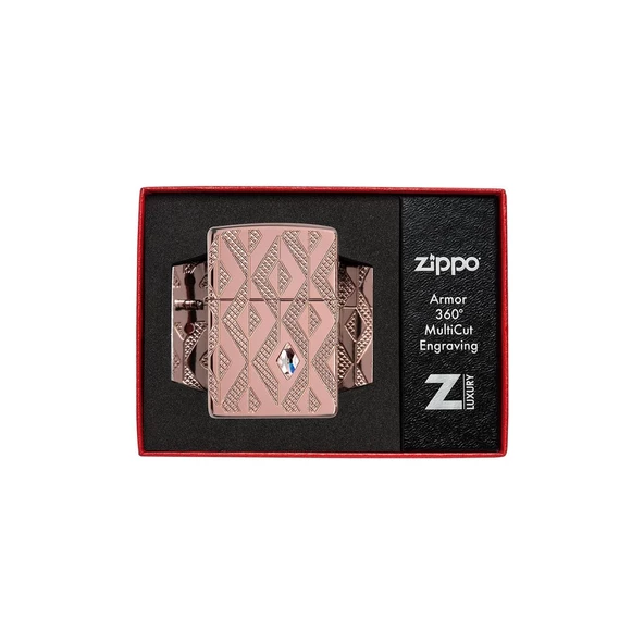 Zippo Çakmak 49702 Armor Geometric Diamond Pattern Design - 5