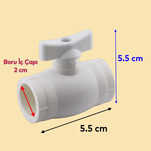 Küresel Pprc Mini Vana Plastik 20lik Pvc Vanası Dişsiz Aç Kapa Boru Kaynak Makine Bağlantılı - 2