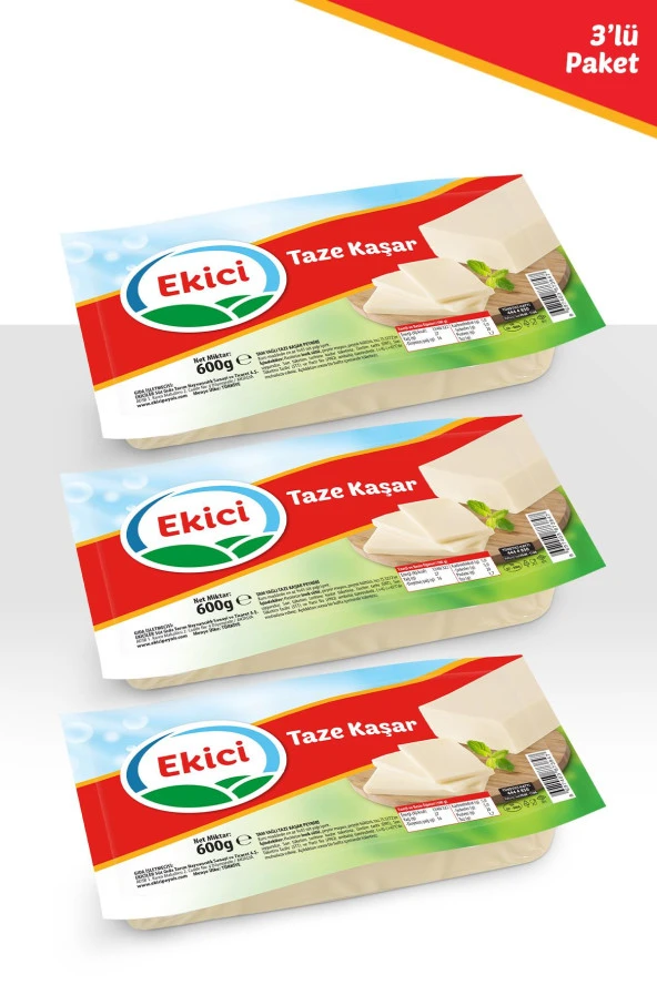 Ekici Taze Kaşar Peyniri 600 g x 3 Adet